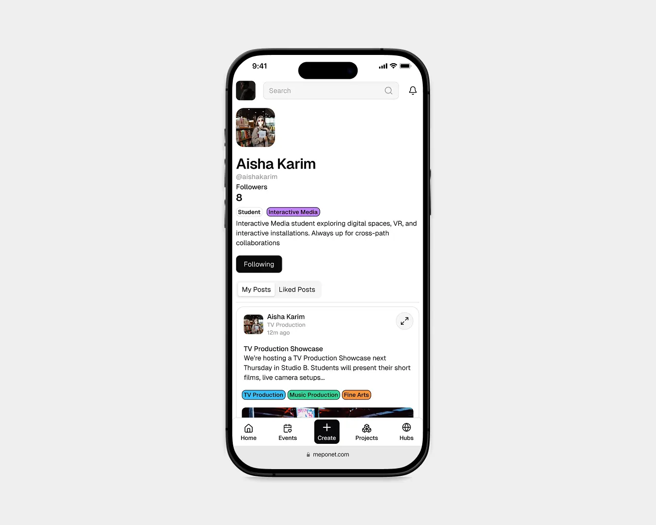 MepeNET mobile layout